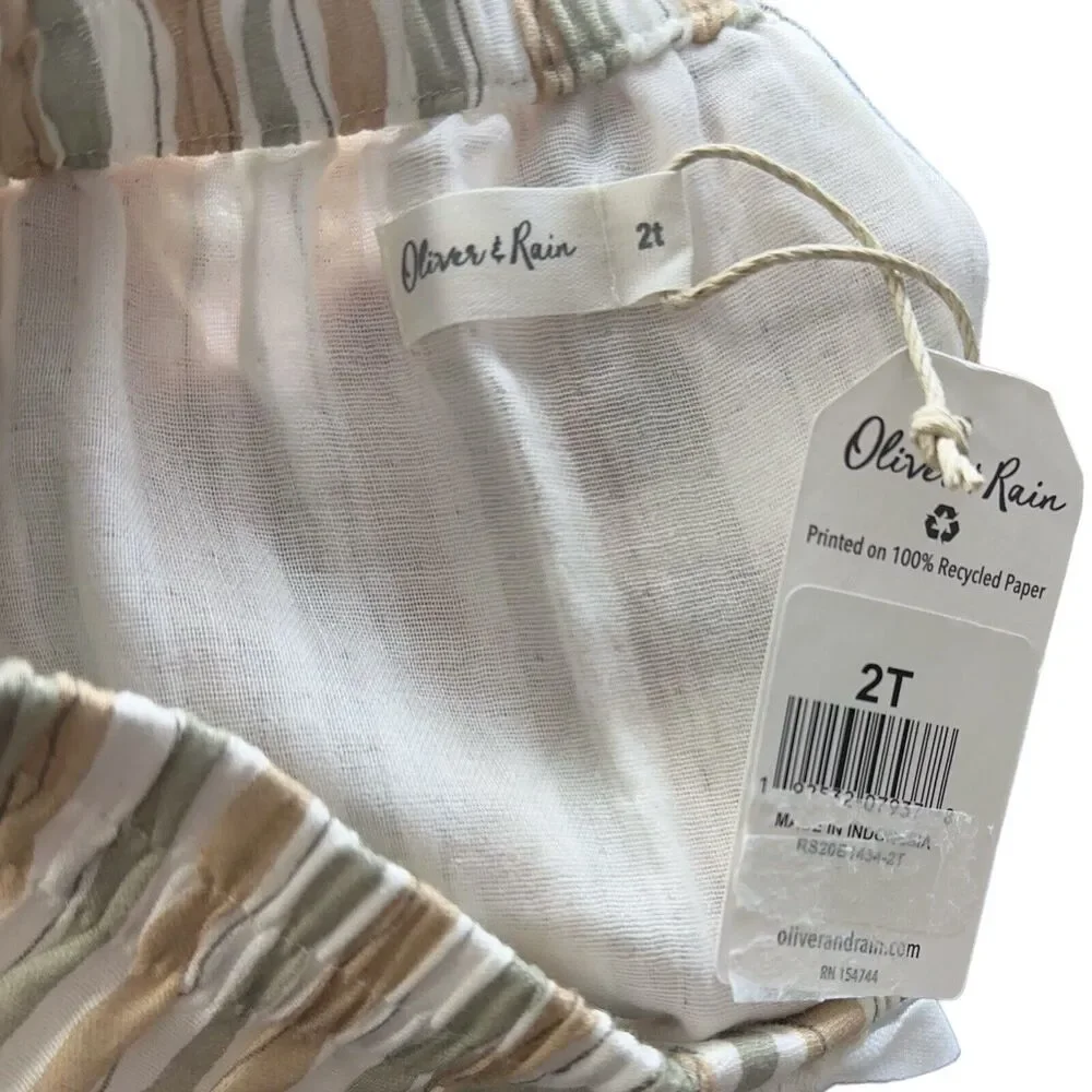 Carter's Oliver & Rain Striped Lightweight Cotton Pants and Shirt Size 2T Boys